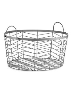 Lot de paniers Argenté Métal 40 x 18 x 40 cm (3 pcs) 2