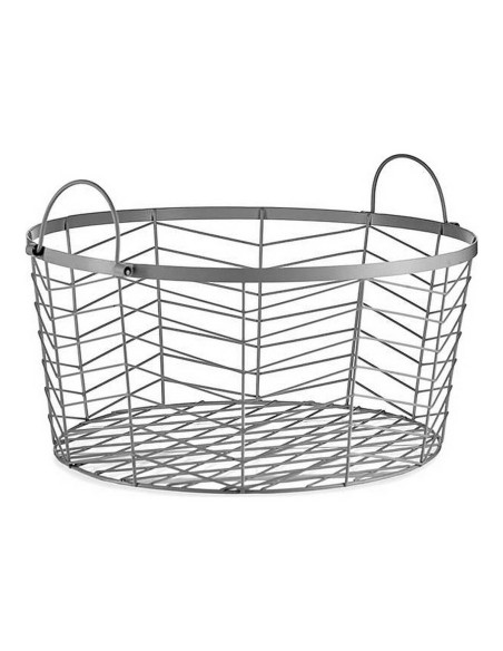 Lot de paniers Argenté Métal 40 x 18 x 40 cm (3 pcs)