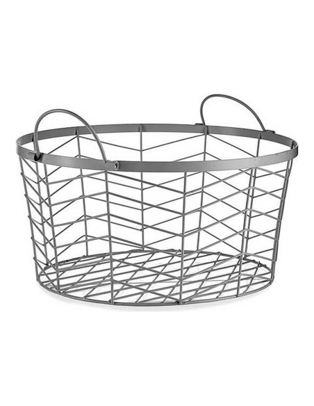 Lot de paniers Argenté Métal 40 x 18 x 40 cm (3 pcs)