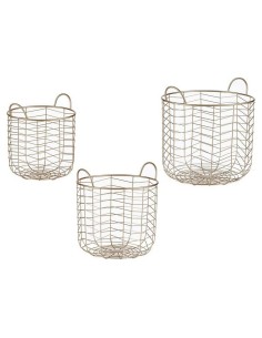 Lot de paniers Doré Métal (3 pcs)
