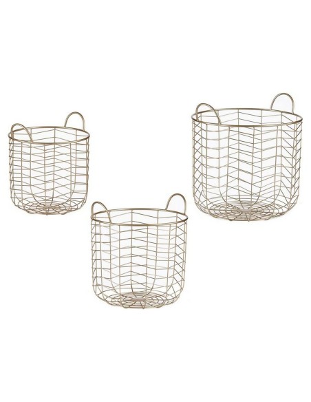 Lot de paniers Doré Métal (3 pcs)