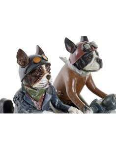 Figurine Décorative DKD Home Decor 27 x 10 x 24 cm Rouge Bleu Moto Jaune Vintage Chien (2 Unités) 2