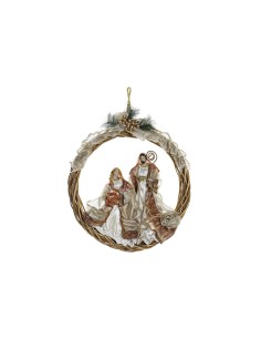 Couronne de Noël DKD Home Decor Polyester (30 x 5 x 30 cm)