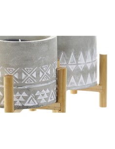 Bougie DKD Home Decor Gris Bois Marron Ciment Aluminium Cire (10 x 10 x 12 cm) (2 Unités) 2