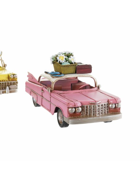 Figurine Décorative DKD Home Decor Jaune Bleu Vert Rose Voiture Vintage 25,8 x 10,5 x 9,5 cm (4 Unités) (4 Pièces)