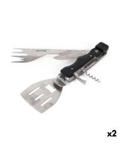 Ustensiles pour barbecues Percutti 30 x 10 x 3,5 cm 7 en 1 Barbecue (2 Unités)