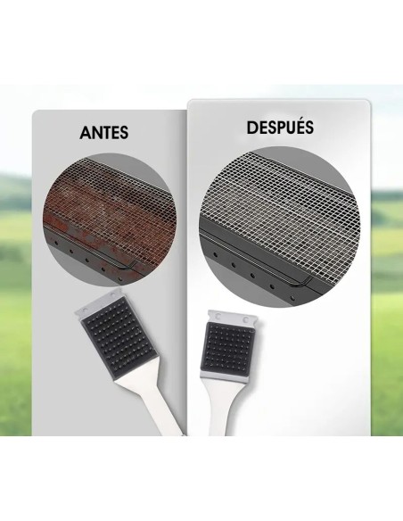 Brosse de Nettoyage pour Barbecue Algon 44 x 6,5 x 4,5 cm Acier (12 Unités)