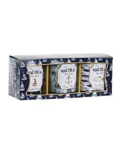 Bougie DKD Home Decor Bleu Cire Verre 17 x 5 x 6 cm (3 Unités)