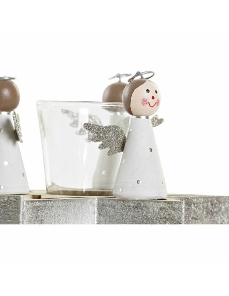 Bougeoirs de Noël DKD Home Decor Verre Bois (17 x 17 x 9 cm)