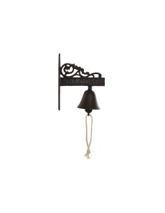 Cloche Home ESPRIT Marron Noir Corde Fer 14,5 x 7,5 x 18,5 cm