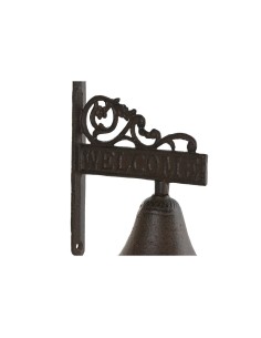 Cloche Home ESPRIT Marron Noir Corde Fer 14,5 x 7,5 x 18,5 cm 2