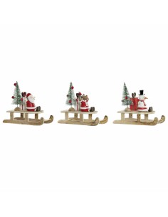 Décorations de Noël DKD Home Decor Bois Père Noël (14 x 6 x 13 cm) (3 pcs)