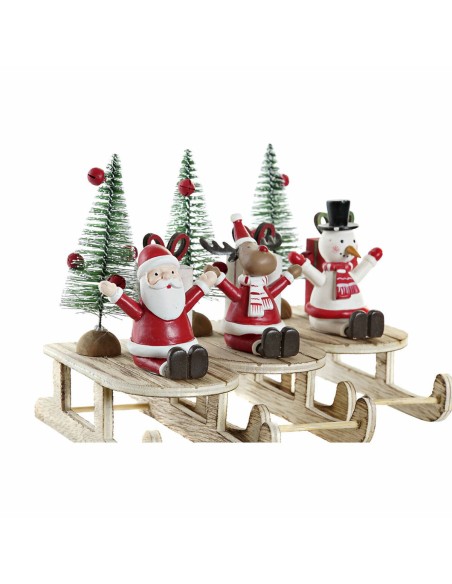 Décorations de Noël DKD Home Decor Bois Père Noël (14 x 6 x 13 cm) (3 pcs)