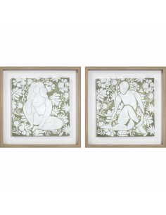 Cadre DKD Home Decor 42 x 3 x 42 cm Fleurs Scandinave (2 Unités)