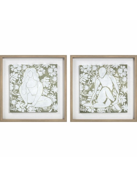 Cadre DKD Home Decor 42 x 3 x 42 cm Fleurs Scandinave (2 Unités)