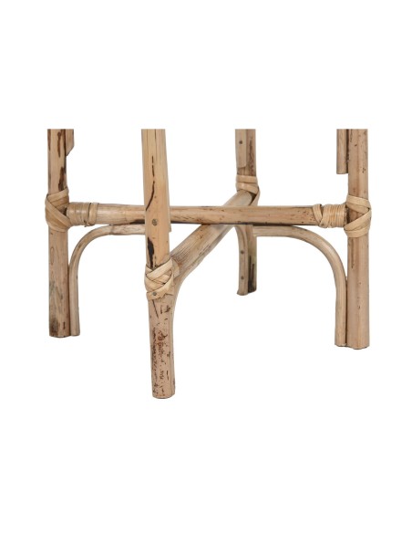Set de pots de fleurs Home ESPRIT Naturel Jute Bois de manguier 26 X 26 X 67 cm (2 Pièces)