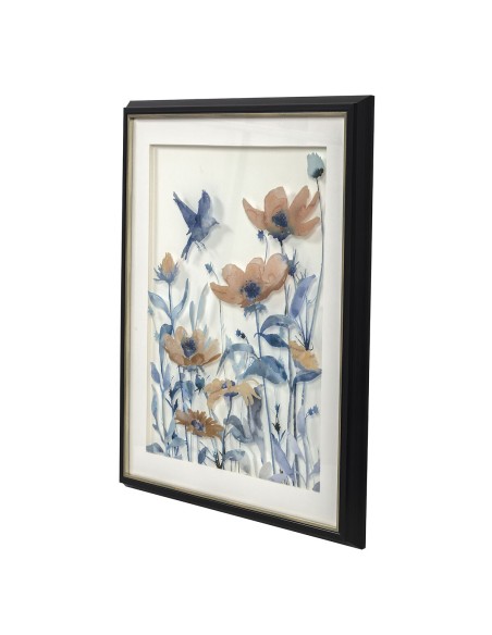 Cadre DKD Home Decor 50 x 2 x 60 cm Fleurs Shabby Chic (3 Pièces)