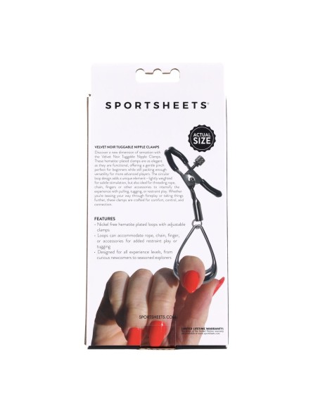 Colliers de serrage Chaîne Sportsheets Velvet Noir