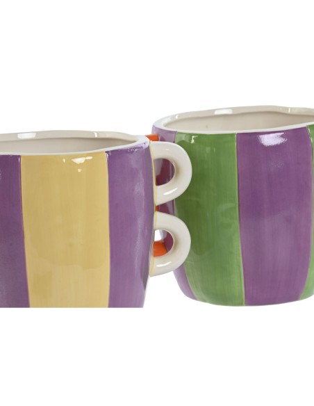 Cache-pot Home ESPRIT Multicouleur Dolomite 22,5 X 16 X 15 cm (2 Unités)