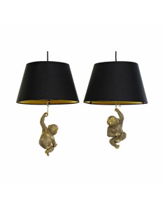 Suspension DKD Home Decor 35,5 x 35,5 x 51 cm Doré Résine Colonial 220 V 50 W Singe (2 Unités)