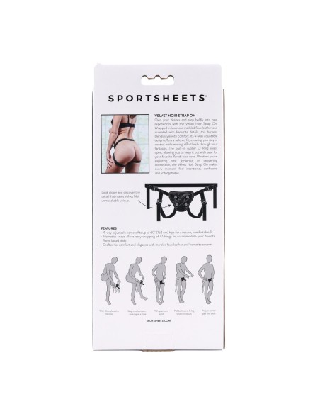 Harnais pour godemichet Sportsheets Velvet Noir
