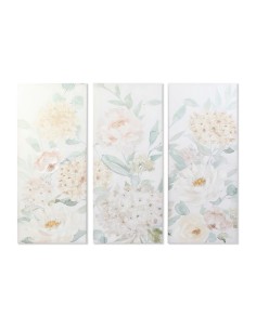 Cadre DKD Home Decor Fleurs 55 x 3 x 135 cm Shabby Chic (3 Pièces)