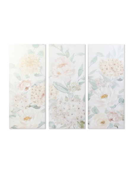 Cadre DKD Home Decor Fleurs 55 x 3 x 135 cm Shabby Chic (3 Pièces)