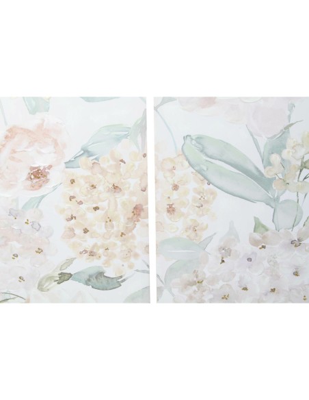Cadre DKD Home Decor Fleurs 55 x 3 x 135 cm Shabby Chic (3 Pièces)