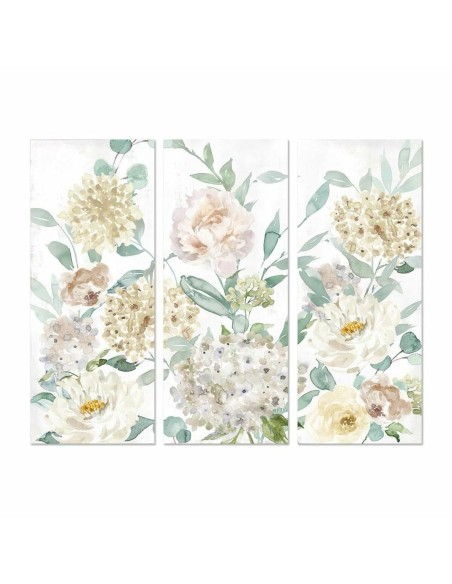 Cadre DKD Home Decor Fleurs 55 x 3 x 135 cm Shabby Chic (3 Pièces)