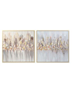 Cadre DKD Home Decor Ville 100 x 4 x 100 cm Loft (2 Unités)