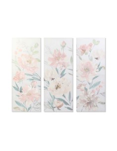 Cadre DKD Home Decor Fleurs 55 x 3 x 135 cm Shabby Chic (3 Pièces)