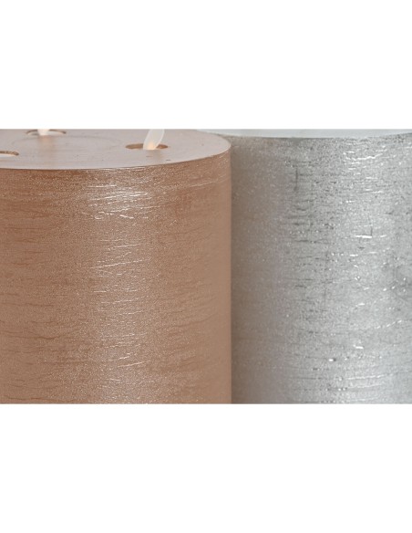 Bougie LED DKD Home Decor Doré Argenté 15 x 15 x 15 cm (AA) (2 Unités)