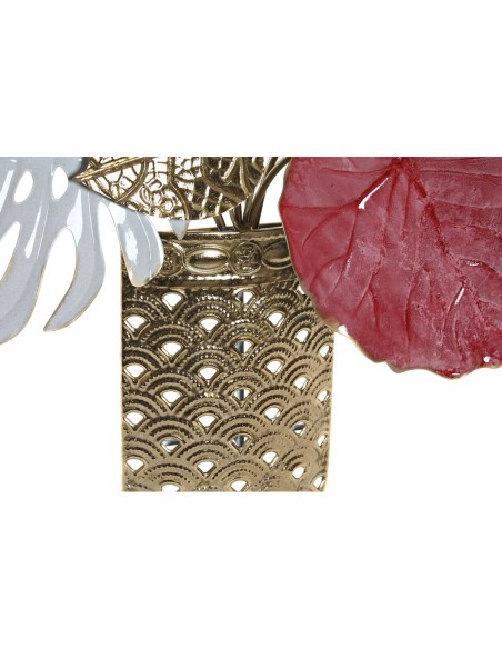 Décoration murale DKD Home Decor Métal Fleurs (66 x 13 x 74 cm)