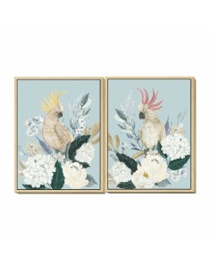 Cadre DKD Home Decor 60 x 4 x 80 cm Fleurs Tropical (2 Unités)