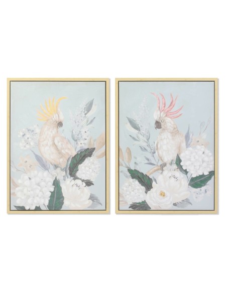 Cadre DKD Home Decor 60 x 4 x 80 cm Fleurs Tropical (2 Unités)