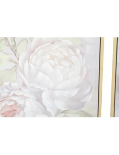 Cadre DKD Home Decor 80 x 4 x 80 cm Fleurs Shabby Chic (2 Unités) 2