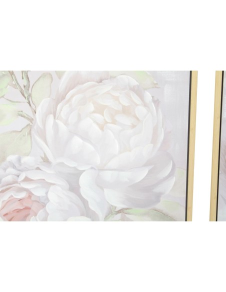 Cadre DKD Home Decor 80 x 4 x 80 cm Fleurs Shabby Chic (2 Unités)