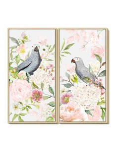Cadre DKD Home Decor 60 x 4 x 120 cm Fleurs Shabby Chic (2 Unités)