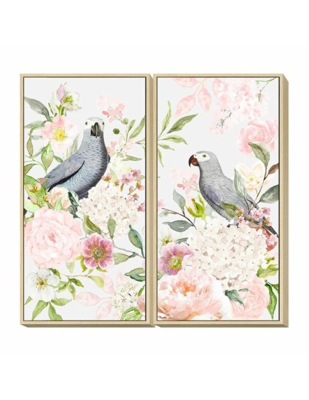 Cadre DKD Home Decor 60 x 4 x 120 cm Fleurs Shabby Chic (2 Unités)