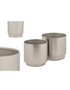 Set de pots 40055-S Argenté Fer 18 x 16,5 x 18 cm 16 x 15,5 x 16 cm (6 Unités) 2