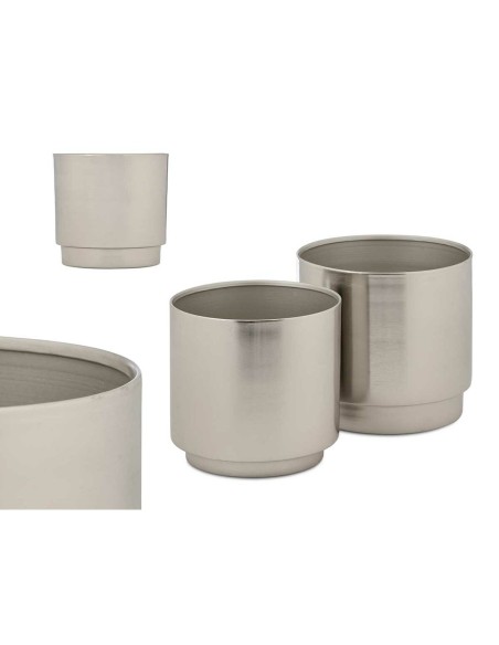 Set de pots 40055-S Argenté Fer 18 x 16,5 x 18 cm 16 x 15,5 x 16 cm (6 Unités)