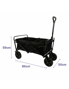 Marbueno Chariot Pliable Multiusages Acier 150 KG Noir Jardin, Plage, Camping 86X50X59 cm 2