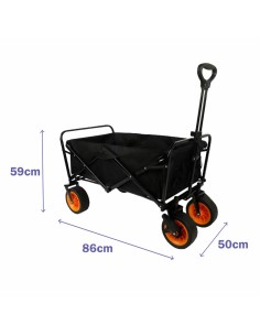 Marbueno Chariot Multiusages Pliable Acier 200 KG Noir Jardin, Plage, Camping 86X50X59 cm 2