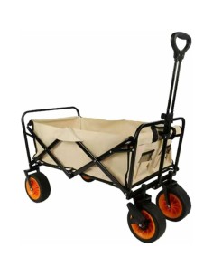 Marbueno Chariot Multiusages Pliable Acier 200 KG Beige Jardin, Plage 86X50X59 cm