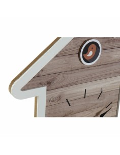 Horloge Murale DKD Home Decor 32 x 5 x 56 cm Naturel Blanc Plastique Maison Bois MDF (2 Unités) 2