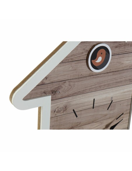 Horloge Murale DKD Home Decor 32 x 5 x 56 cm Naturel Blanc Plastique Maison Bois MDF (2 Unités)