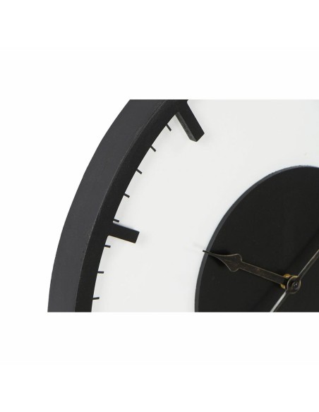 Horloge Murale DKD Home Decor 50 x 3,5 x 50 cm Noir Blanc Vintage Bois MDF (2 Unités)