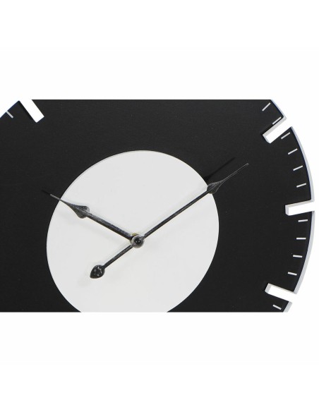Horloge Murale DKD Home Decor 50 x 3,5 x 50 cm Noir Blanc Vintage Bois MDF (2 Unités)
