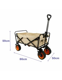 Marbueno Chariot Multiusages Pliable Acier 200 KG Beige Jardin, Plage 86X50X59 cm 2