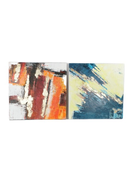 Cadre DKD Home Decor 99,5 x 3,5 x 99,5 cm Abstrait Moderne (2 Unités)